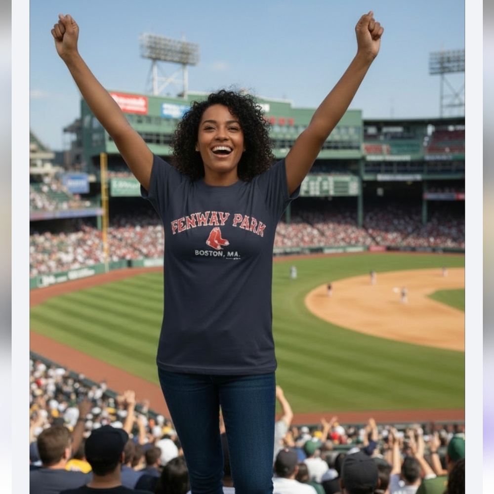 ⚾️SALE! Red Sox Fenway Park Gear For Sports Navy Graphic Tee